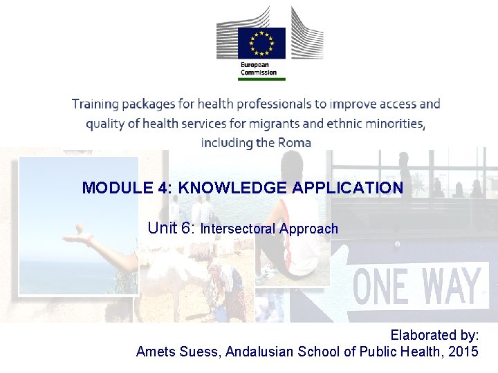 MODULE 4: KNOWLEDGE APPLICATION Unit 6: Intersectoral Approach Elaborated by: Amets Suess, Andalusian School