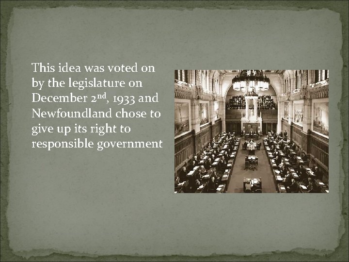 This idea was voted on by the legislature on December 2 nd, 1933 and