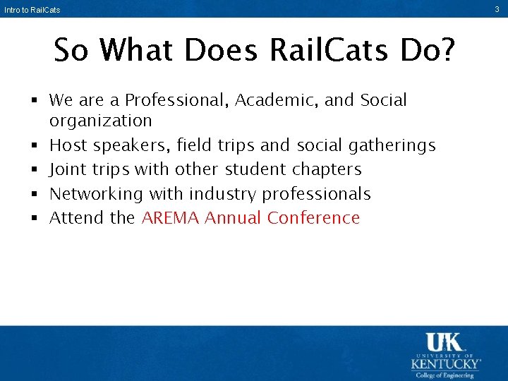Intro to Rail. Cats Characterization of the Ballast-Tie Interface So What Does Rail. Cats