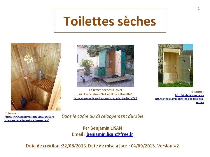 1 Toilettes sèches à louer © Association "Art et Bois à Bréville" http: //www.