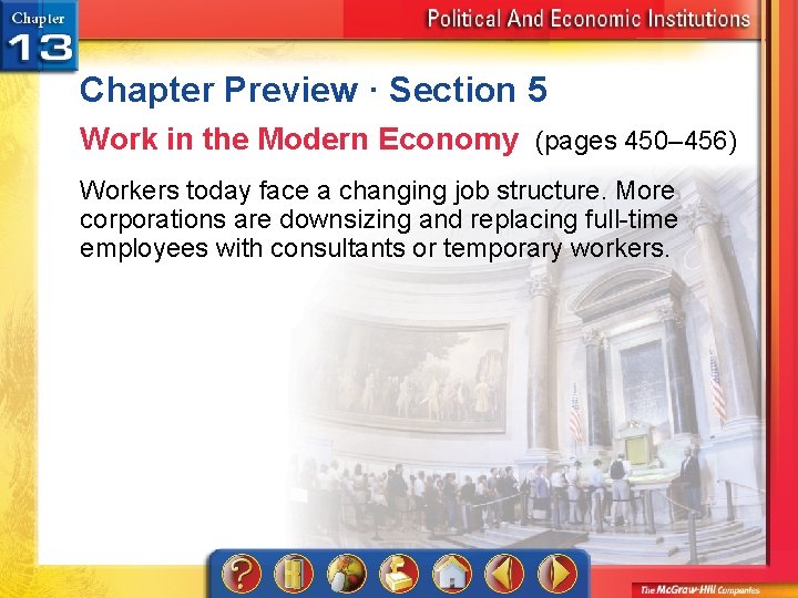Chapter Preview · Section 5 Work in the Modern Economy (pages 450– 456) Workers