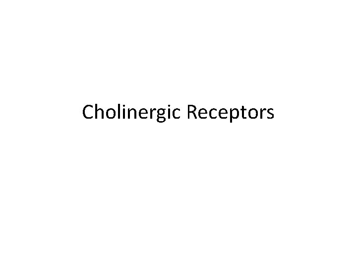 Cholinergic Receptors 