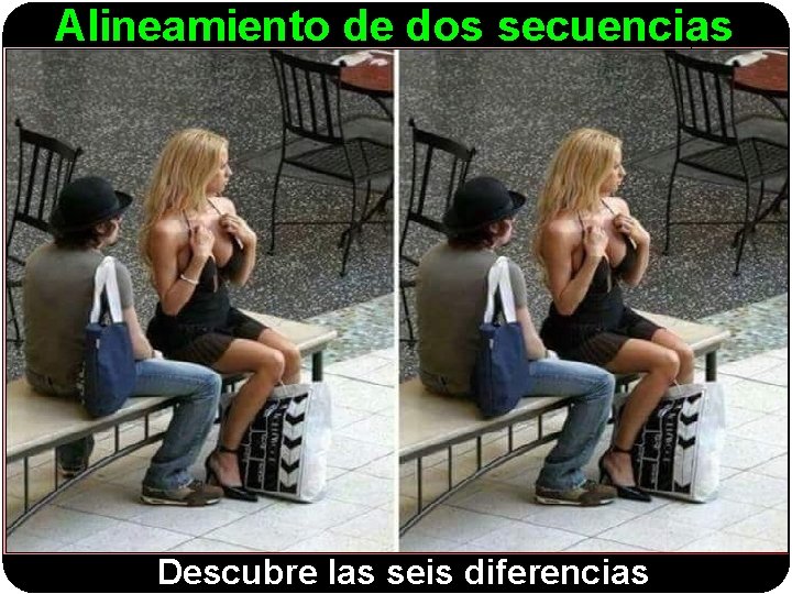 Alineamiento de dos secuencias Descubre las seis diferencias 