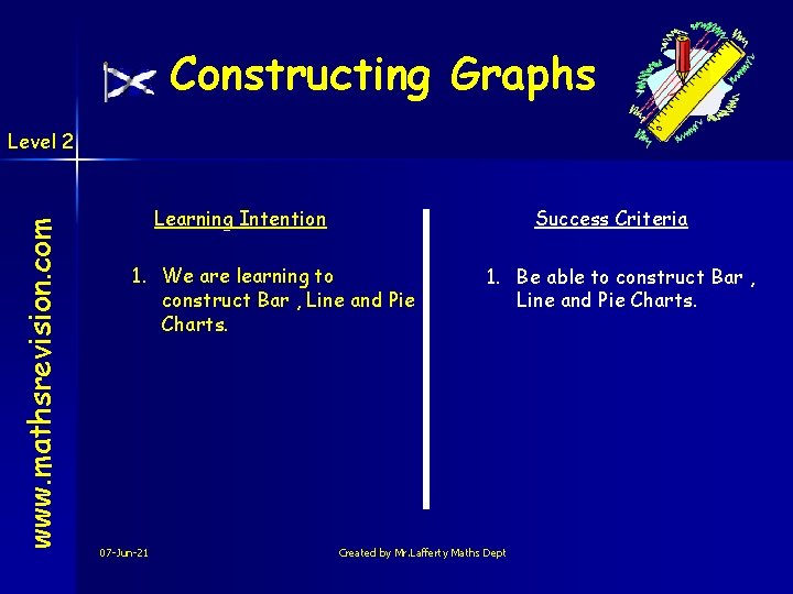 Constructing Graphs www. mathsrevision. com Level 2 Learning Intention Success Criteria 1. We are