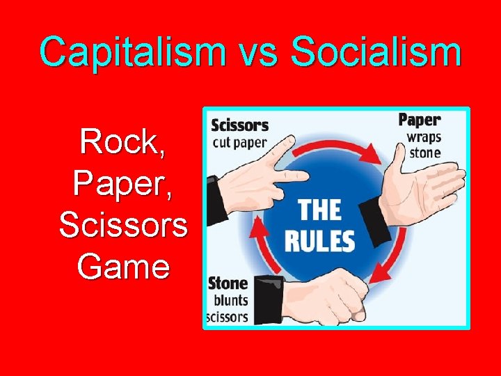 Capitalism vs Socialism Rock, Paper, Scissors Game 