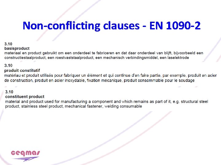 Non-conflicting clauses - EN 1090 -2 