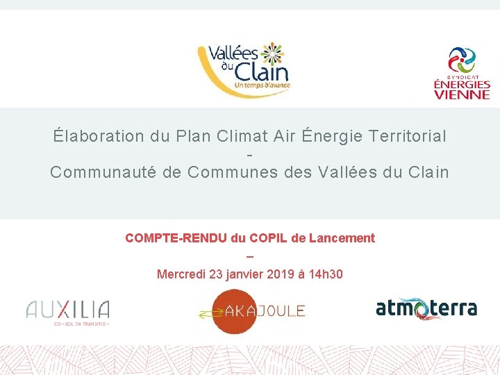 Élaboration du Plan Climat Air Énergie Territorial Communauté de Communes des Vallées du Clain