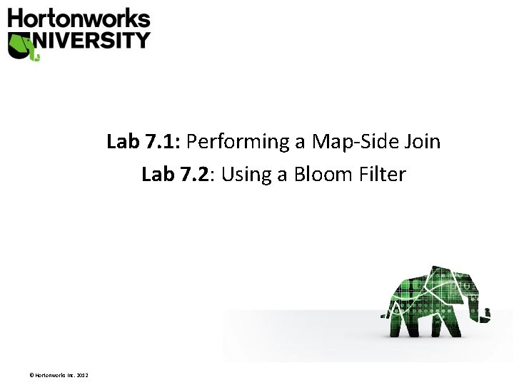 Lab 7. 1: Performing a Map-Side Join Lab 7. 2: Using a Bloom Filter Lab 7. 1: Performing a Map-Side Join Lab 7. 2: Using a Bloom Filter