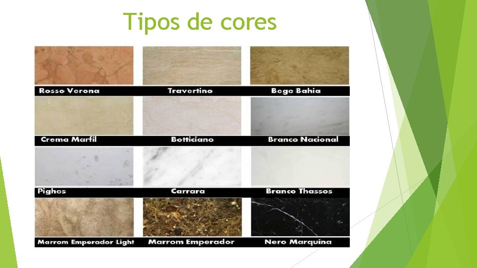 Tipos de cores 
