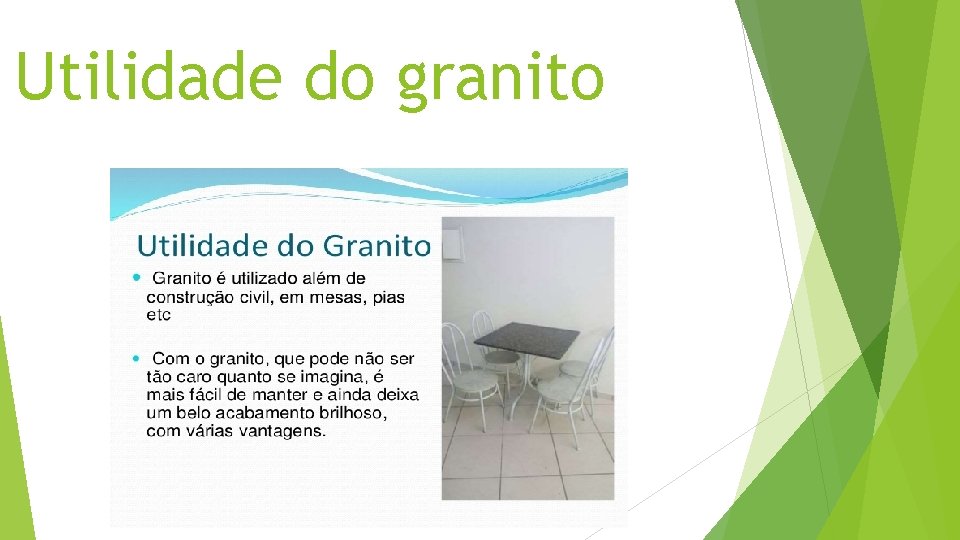 Utilidade do granito 
