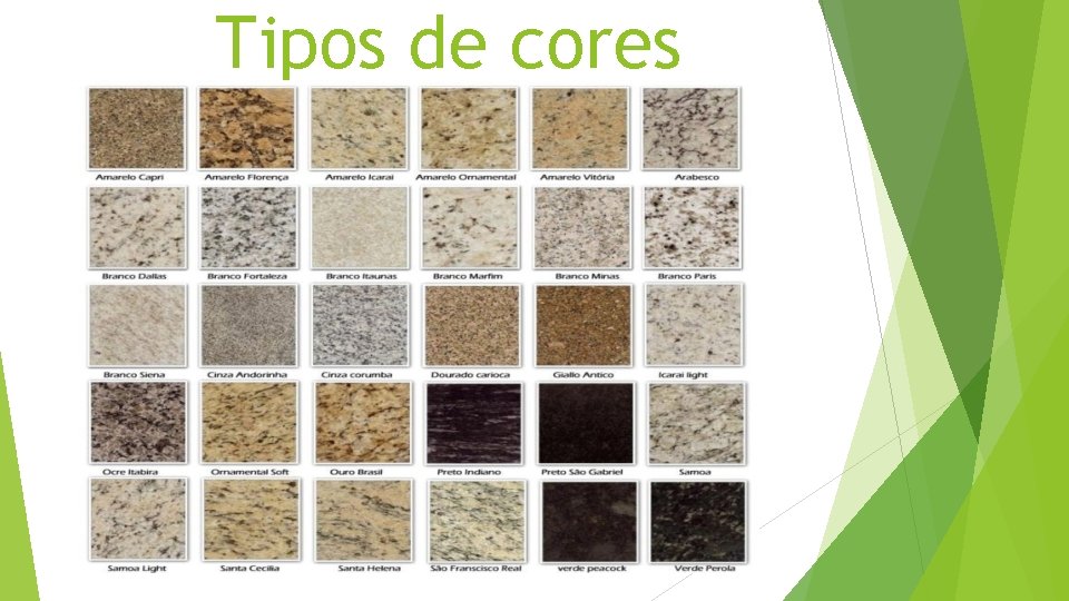Tipos de cores 