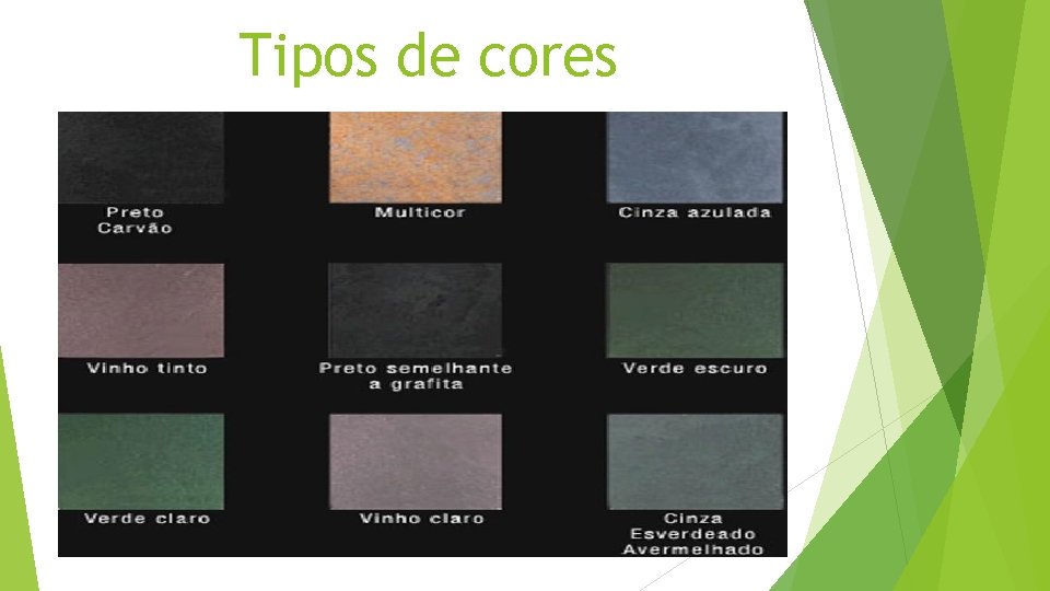 Tipos de cores 