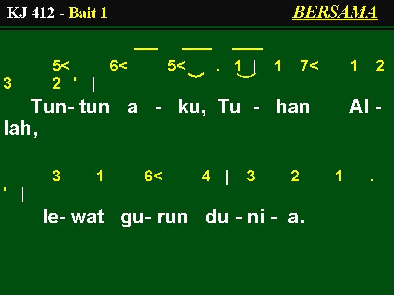 BERSAMA KJ 412 - Bait 1 3 5< 6< 2 ' | 5< .