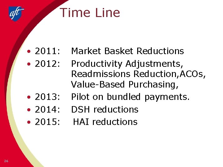 Time Line • 2011: • 2012: • 2013: • 2014: • 2015: 26 Market