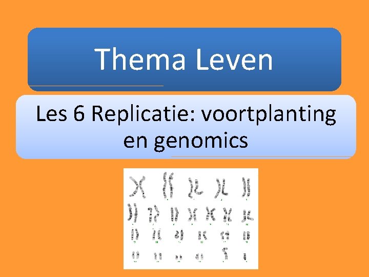 Thema Leven Les 6 Replicatie: voortplanting en genomics 