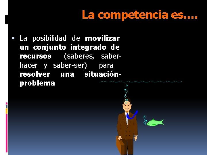 La competencia es…. La posibilidad de movilizar un conjunto integrado de recursos (saberes, saberhacer