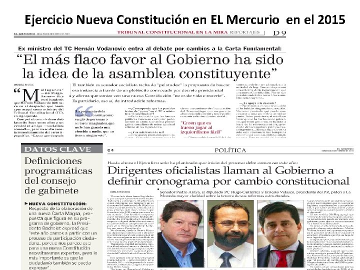 Ejercicio Nueva Constitución en EL Mercurio en el 2015 50 