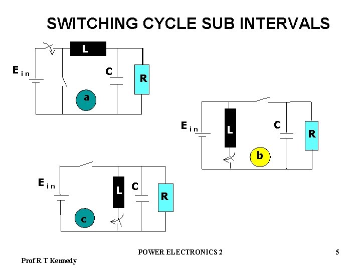SWITCHING CYCLE SUB INTERVALS L E in C R a E in C L