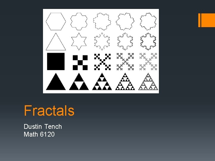 Fractals Dustin Tench Math 6120 