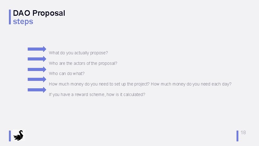 DAO Proposal steps What do you actually propose? Who are the actors of the