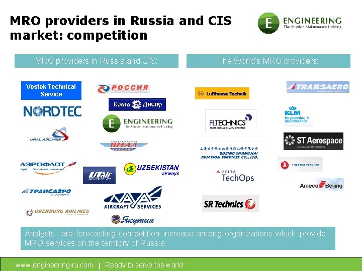 MRO providers in Russia and CIS market: competition MRO providers in Russia and CIS: