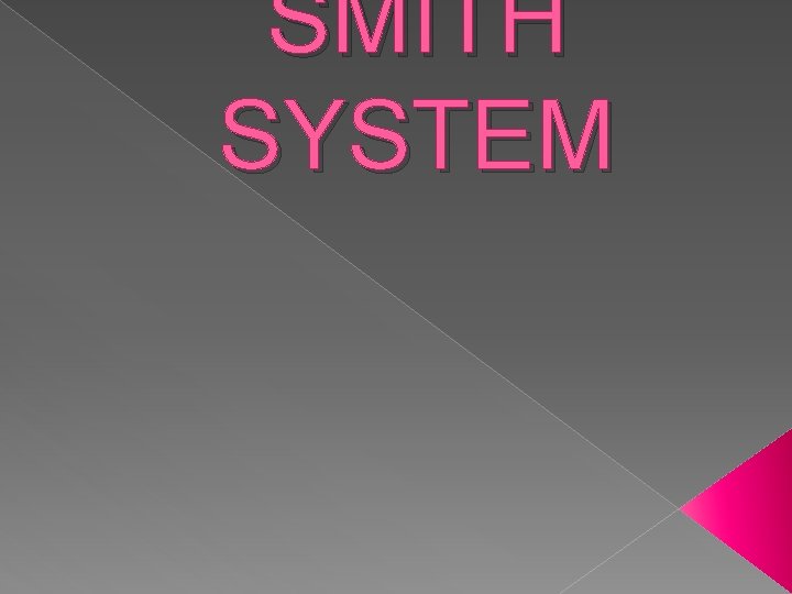 SMITH SYSTEM SMITH SYSTEM