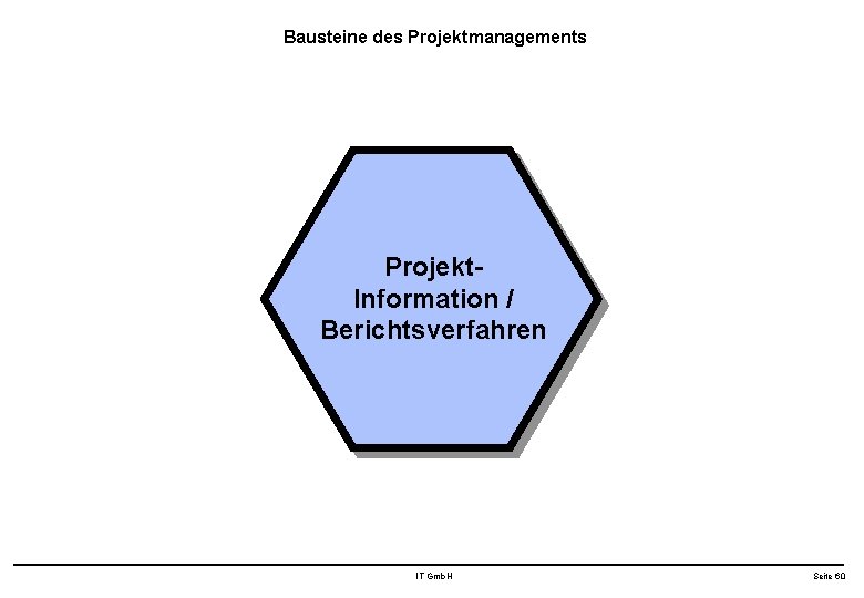 Bausteine des Projektmanagements Projekt. Information / Berichtsverfahren IT Gmb. H Seite 60 