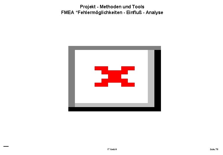 Projekt - Methoden und Tools FMEA “Fehlermöglichkeiten - Einfluß - Analyse IT Gmb. H