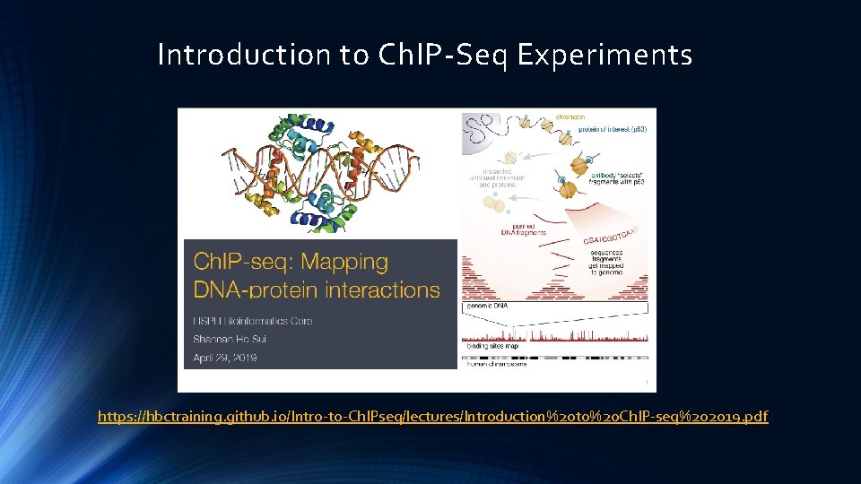 Introduction to Ch. IP-Seq Experiments https: //hbctraining. github. io/Intro-to-Ch. IPseq/lectures/Introduction%20 to%20 Ch. IP-seq%202019. pdf