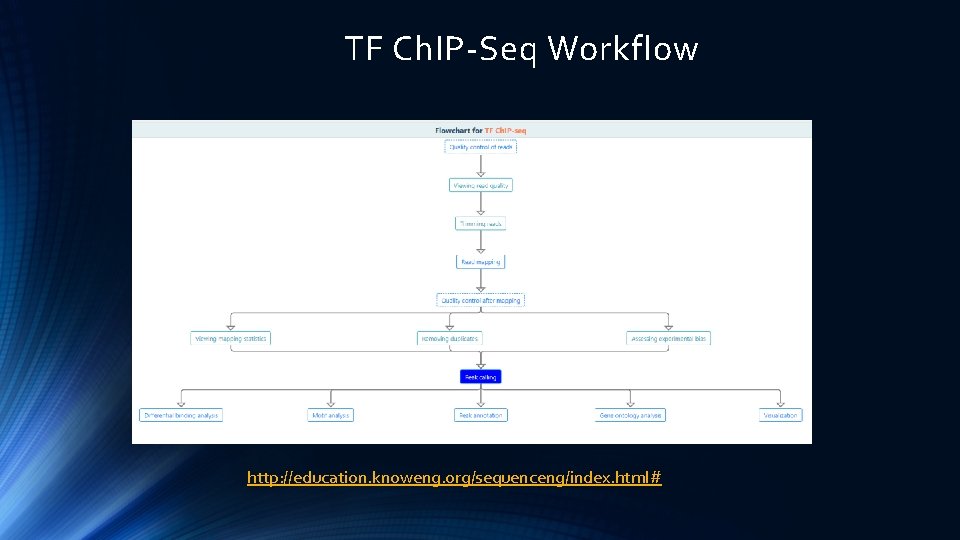 TF Ch. IP-Seq Workflow http: //education. knoweng. org/sequenceng/index. html# 