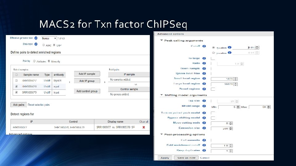 MACS 2 for Txn factor Ch. IPSeq 