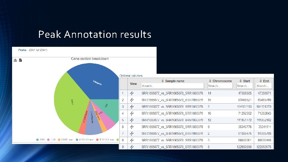 Peak Annotation results 