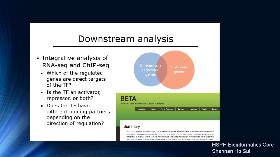 HSPH Bioinformatics Core Shannan Ho Sui 