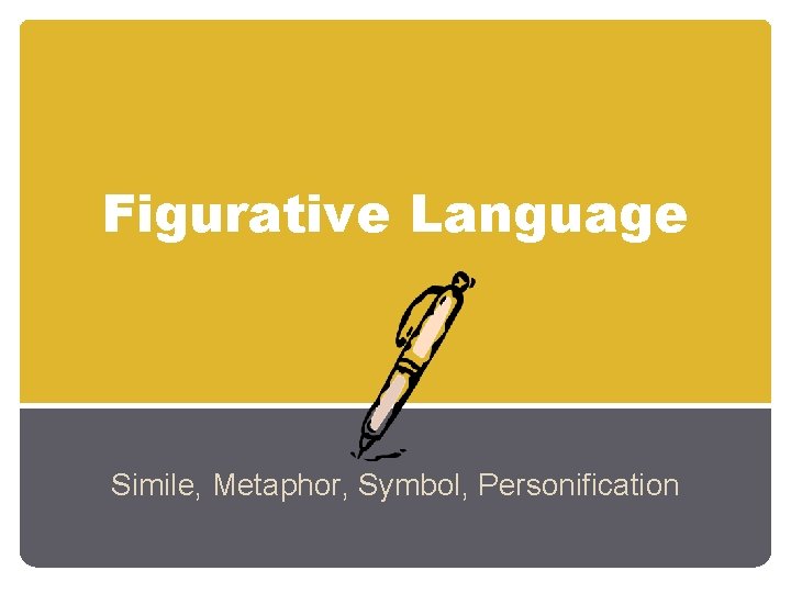 Figurative Language Simile, Metaphor, Symbol, Personification 