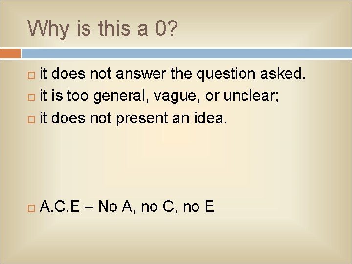 Why is this a 0? it does not answer the question asked. it is