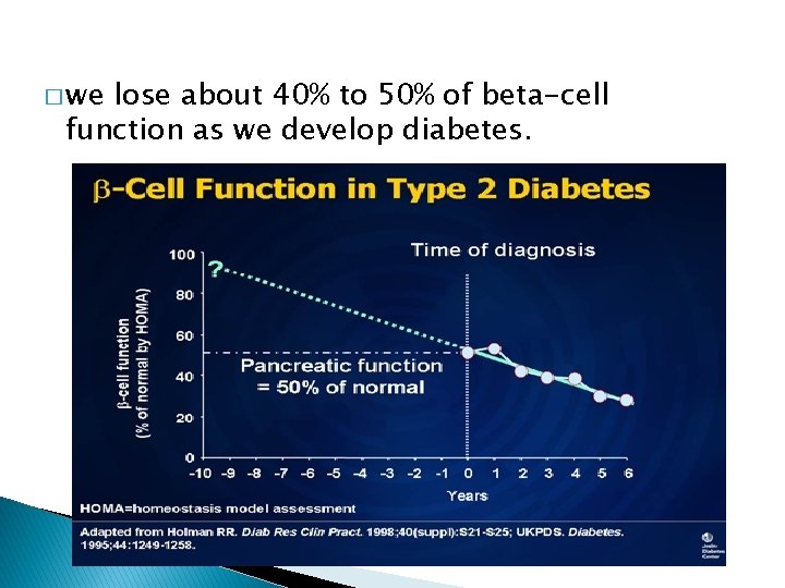 � we lose about 40% to 50% of beta-cell function as we develop diabetes.