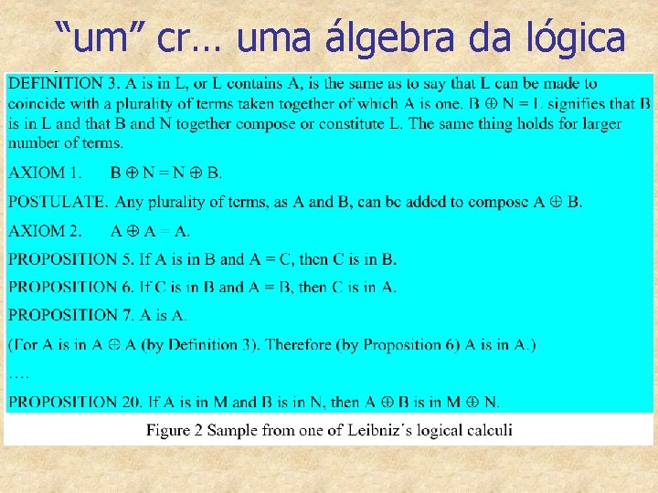 “um” cr… uma álgebra da lógica 