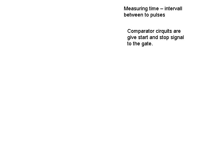Measuring time – intervall between to pulses Comparator cirquits are give start and stop
