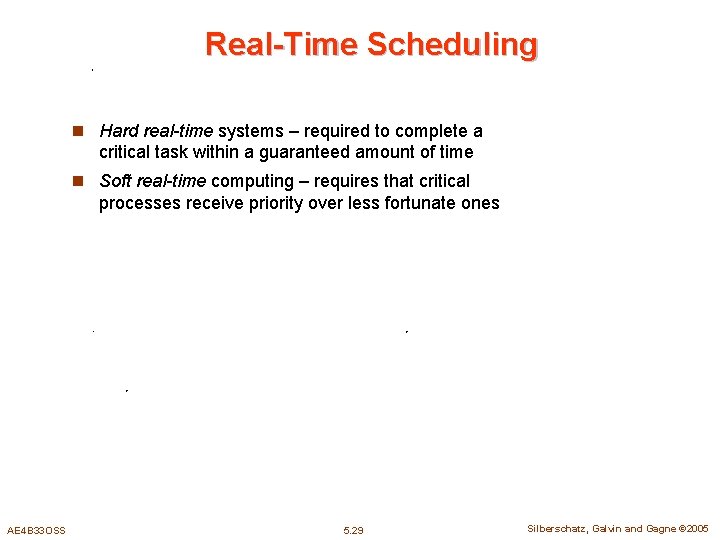 Real-Time Scheduling n Hard real-time systems – required to complete a critical task within