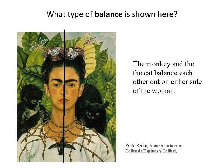 What type of balance is shown here? The monkey and the cat balance each