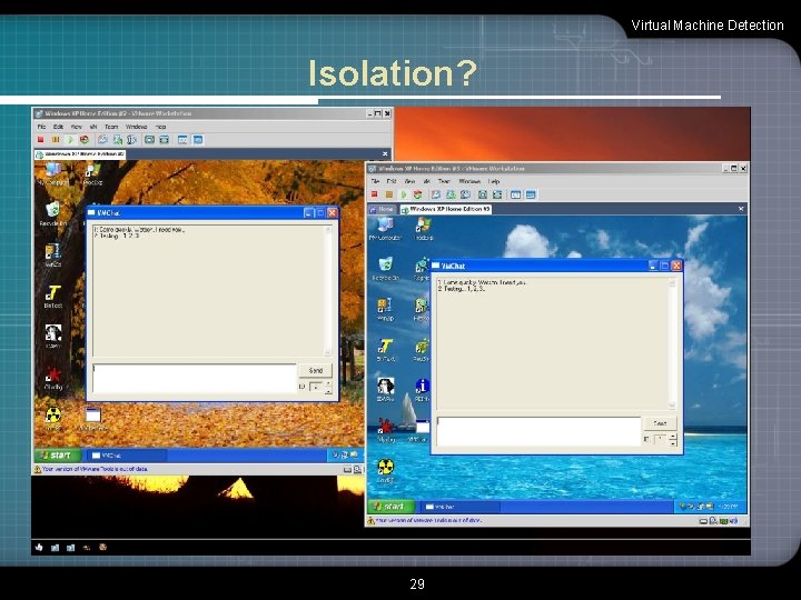 Virtual Machine Detection Isolation? 29 
