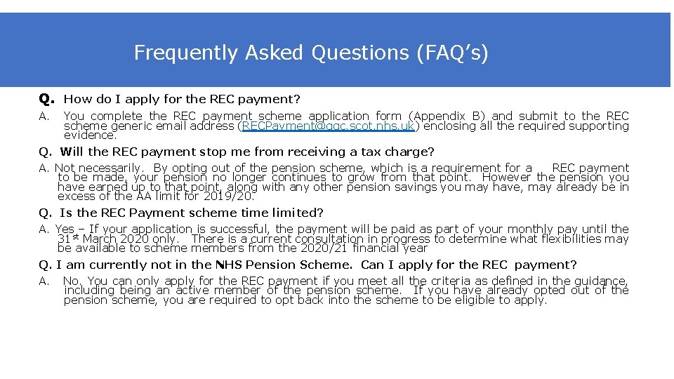 Frequently Asked. FAQs Questions (FAQ’s) Q. How do I apply for the REC payment?