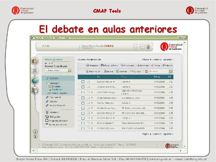 CMAP Tools El debate en aulas anteriores 