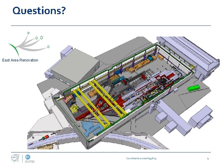 Questions? East Area Renovation Coordination meeting #15 9 