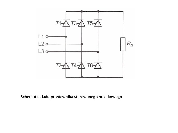 Schemat układu prostownika sterowanego mostkowego 