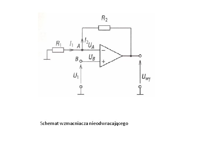 Schemat wzmacniacza nieodwracającego 