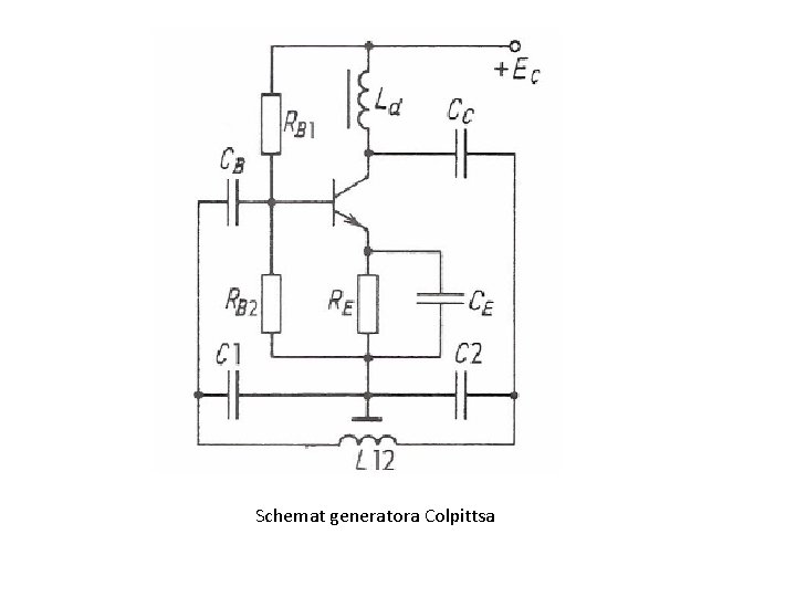 Schemat generatora Colpittsa 