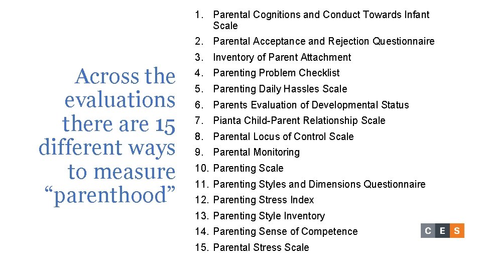 1. Parental Cognitions and Conduct Towards Infant Scale 2. Parental Acceptance and Rejection Questionnaire 1. Parental Cognitions and Conduct Towards Infant Scale 2. Parental Acceptance and Rejection Questionnaire