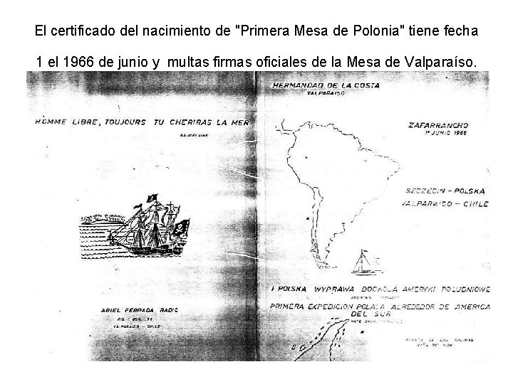 El certificado del nacimiento de "Primera Mesa de Polonia" tiene fecha 1 el 1966