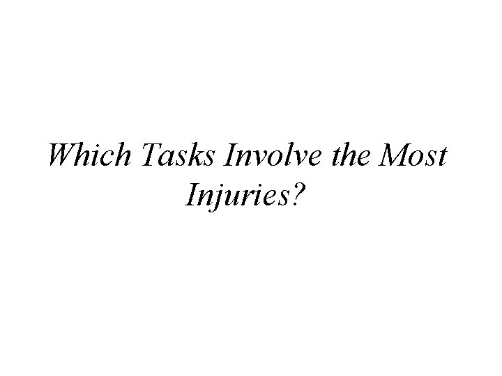 Which Tasks Involve the Most Injuries? 